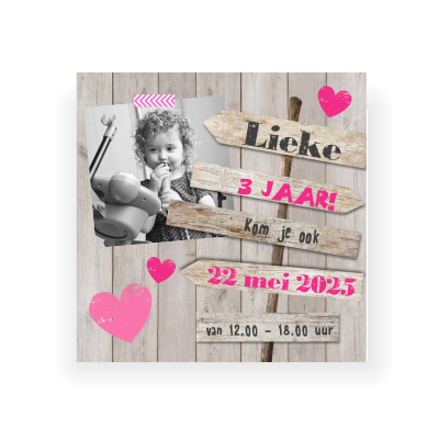 Stoere Uitnodiging Kinderfeestje Met Houtlook